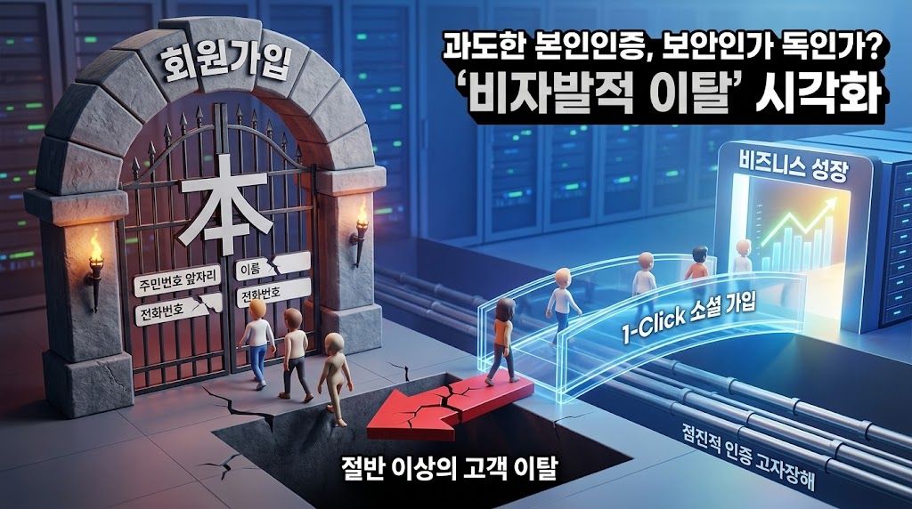 회원가입에 '본인인증(PASS)' 무턱대고 붙였다가 이탈률 50% 찍는 이유