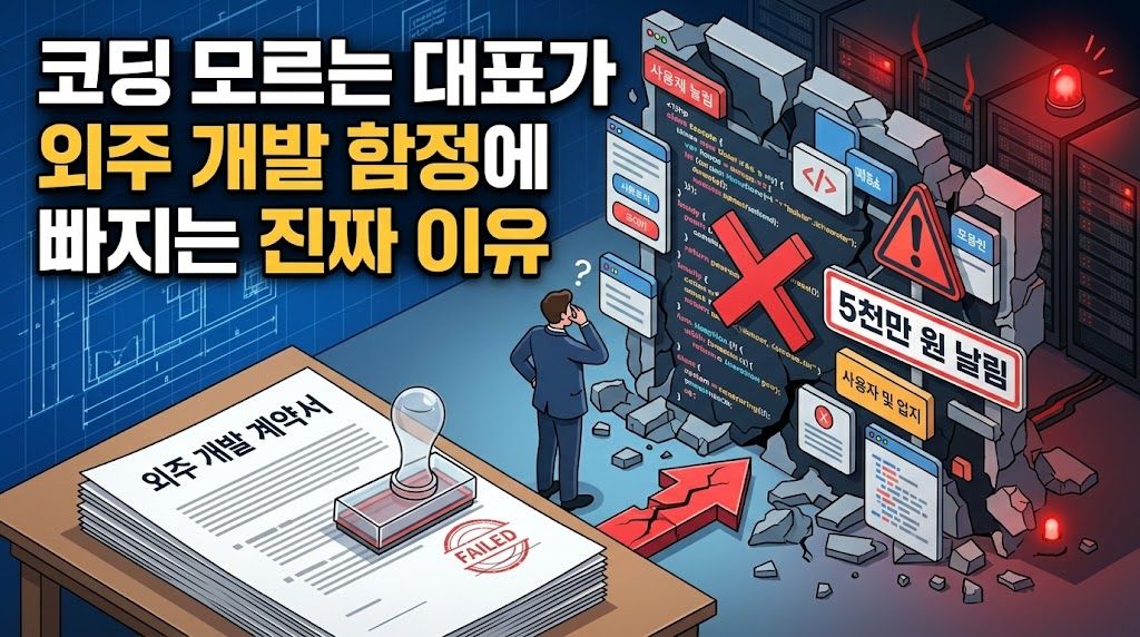 5천만 원 날리고 깨달은 진실: 코딩을 모르는 대표가 외주 개발사 함정에 빠지는 이유