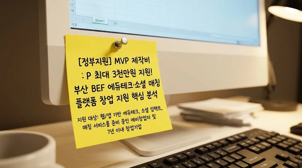 MVP 제작비 최대 3천만원 지원! 부산 BEF 에듀테크·소셜 매칭 플랫폼 창업 지원 핵심 분석