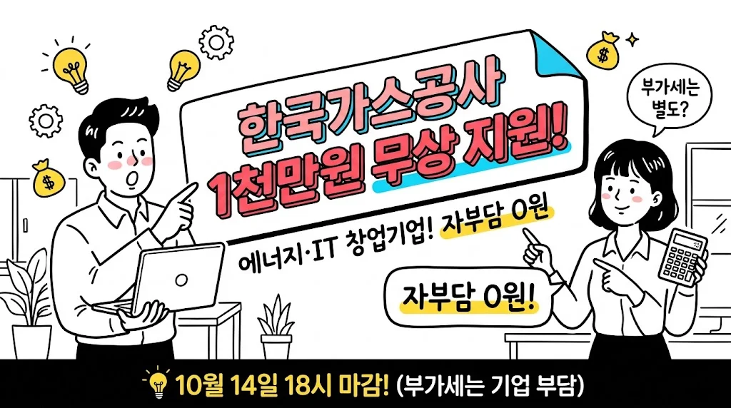 2026 한국가스공사 에너지 창업·벤처 육성사업: 1천만원 자부담 0원 지원금 실체 및 합격 사업계획서 전략 가이드